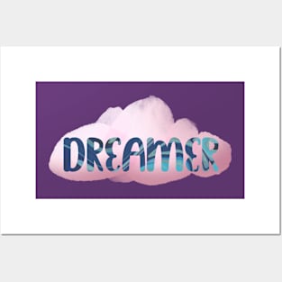 Dreamer cloud baby pink and blue quote Posters and Art